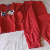 Pigiama Lungo Rosso Topolino Disney per Bimbo  6 A