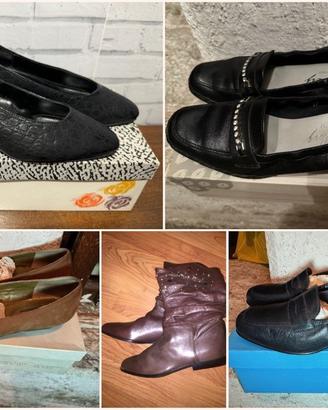 Lotto 5 paia scarpe donna tacco basso numero 37