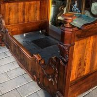 Letto matrimoniale antico noce fine '800 vintage