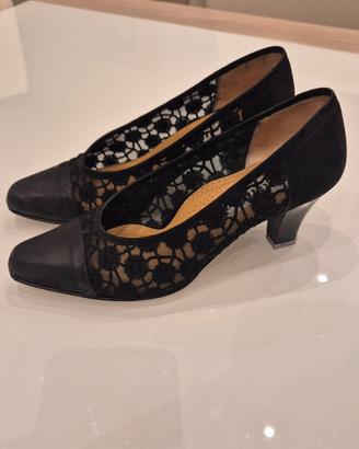 scarpe pizzo macramè nere