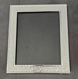 Cornice Portafoto Argentata con Effetto Martellato