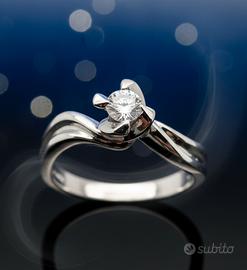 anello oro bianco 18 kt anniversario fidanzamento