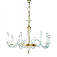 lampadario Mangani Lilium cristallo e porcellana