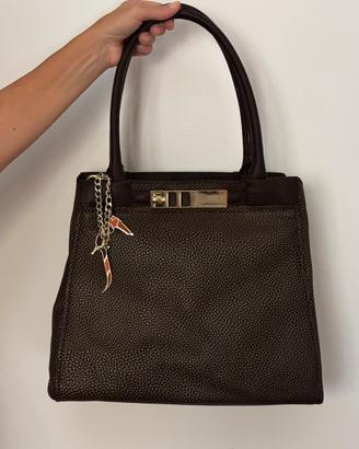 borsa a mano trussardi jeans marrone scuro