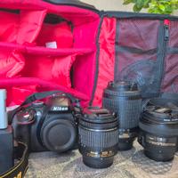 nikon d5300 wifi GPS kit borsa e obiettivi perfett