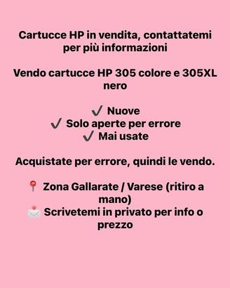 Cartucce HP 305 colore e 305XL nero