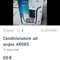 Condizionatore ad acqua.  Ardes Nuovo