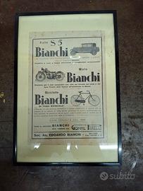 Bianchi auto moto bici pubblicità epoca