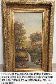 Paesaggio olio su Tavola di legno. Trattabile.