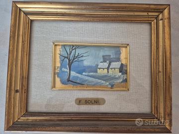quadri vintage paesaggi invernali 