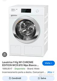 Lavatrice Miele 9kg A+++ 1600giri twin dos