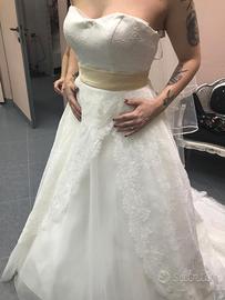 abito da sposa pizzo chantilly tg 42 - 44