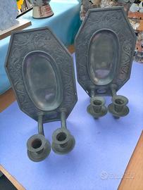 COPPIA CANDELIERI DA PARETE ANTICHI