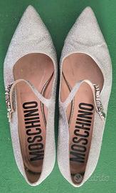 BALLERINE MOSCHINO color argento glitterato