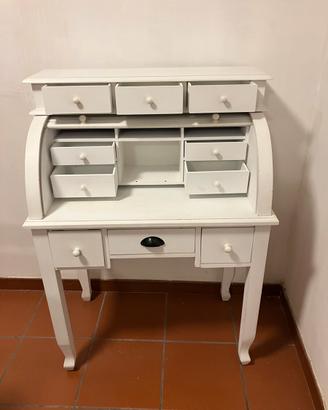 Scrivania a serrandina bianca -115x82x48 cm