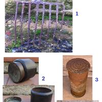 Lotto antichi attrezzi agricoli forcone colino