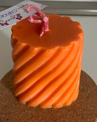 Candela cilindro irregolare arancione