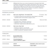 Aiuto cuoco o reception