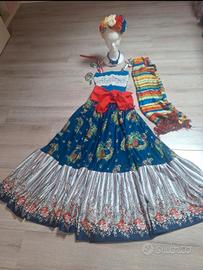 Abito Costume Frida Kalho  abito vestito Messicana
