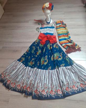 Abito Costume Frida Kalho  abito vestito Messicana