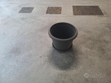 Vaso Cilindro Terrae plastecnic con sottovaso