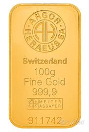 Lingotto i  Oro 100 Gr