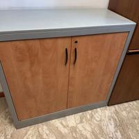 Armadietto con ante in ferro e legno