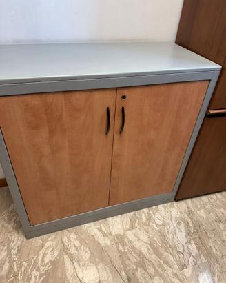 Armadietto con ante in ferro e legno