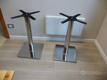 COPPIA BASI QUADRE INOX PER TAVOLI