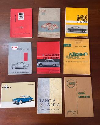 raccolta di libretti di uso e manutenzione