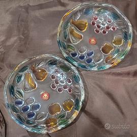 Coppia di piatti in vetro