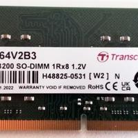 SODIMM RAM Transcend DDR4-3200 8Gb RAM SO-DIMM ram