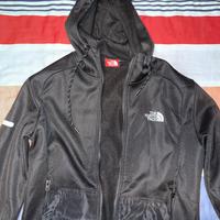 Felpa nera North Face con cappuccio, nuova