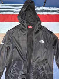 Felpa nera North Face con cappuccio, nuova