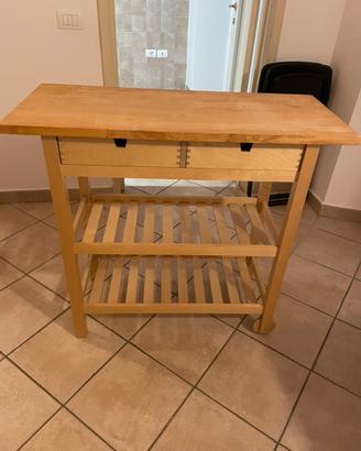 Carrello/Isola da cucina Ikea FORHOJA in legno mas
