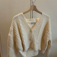 Cardigan con trecce Stradivarius bianco XS