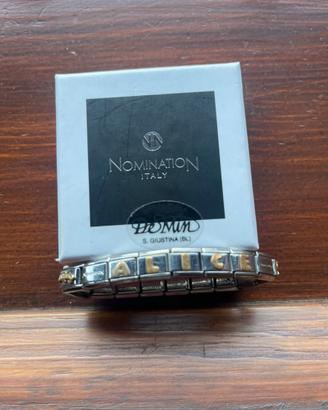 BRACCIALE NOMINATION IN ACCIAIO E ORO