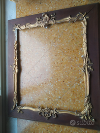 Grande cornice antica rettangolare stucchi dorati