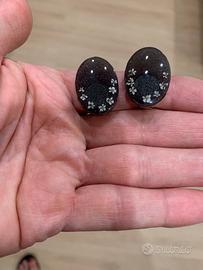 Orecchini hand made in resina colore griggio