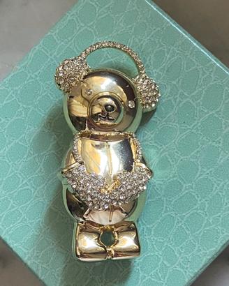 Spilla Max Mara dorata con strass