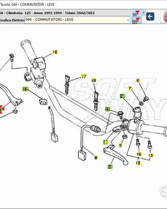 Leva freno ant Yamaha TDR125 2VWF39220000