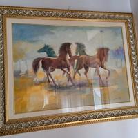 Quadro Salvatore Delitala, Cavalli, misura 50x70 