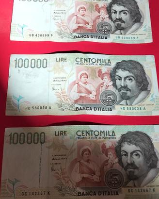 banconote da 100mila lire originali 10€ l una