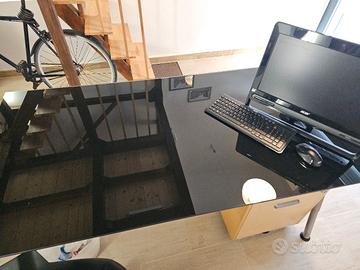 scrivanie galant ikea vetro nero