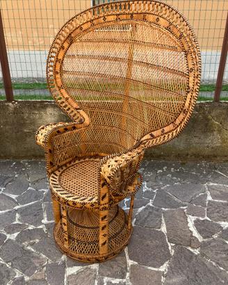 Poltrona in rattan vintage Emmanuelle