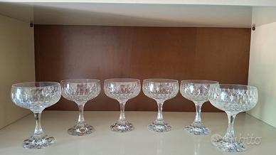 sei coppe cristallo vintage 