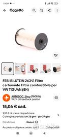 Filtro carburante FEBI BILSTEIN 26341 