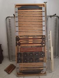 letto per degenza a doghe con supporti mobili