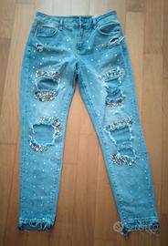 Jeans strappati con strass LIU JO
