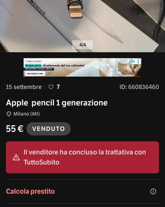 Apple pencil 1 versione 